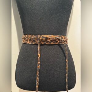BA&SH Leopard Print Wrap Suede Belt Size 80/32